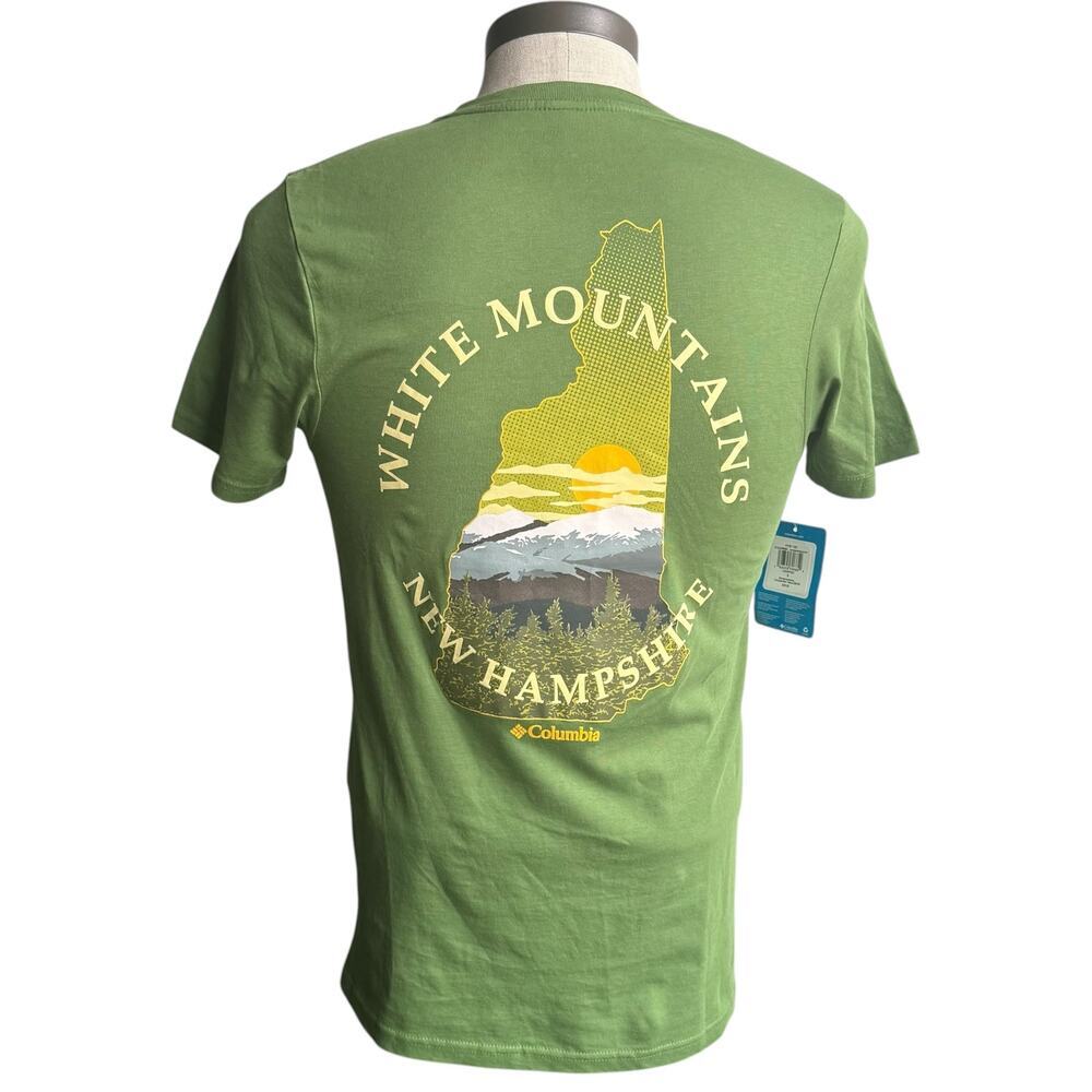 NWT Columbia White Mountains New Hampshire T Shirt Men’s Small Green Hiking